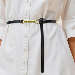 New! Black Vegan Leather Wrap Belt NWOT